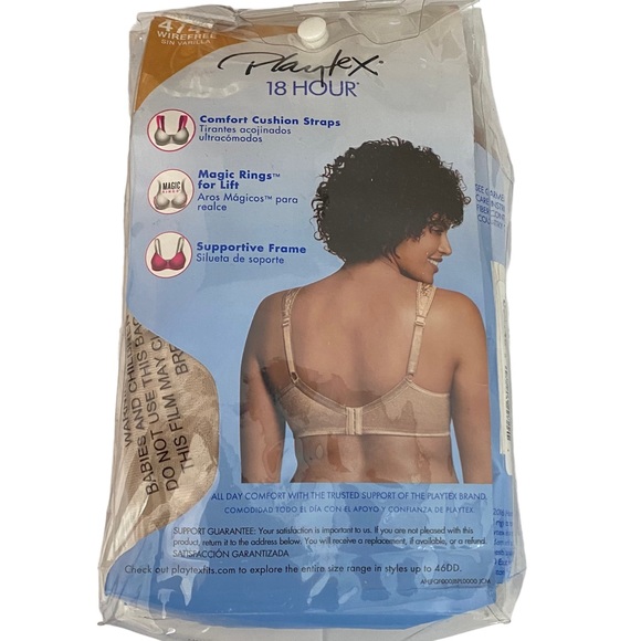 Playtex 18 Hour Ultimate Lifts & Support Bra Natural Lift Panels Size 46DDD - Picture 4 of 6